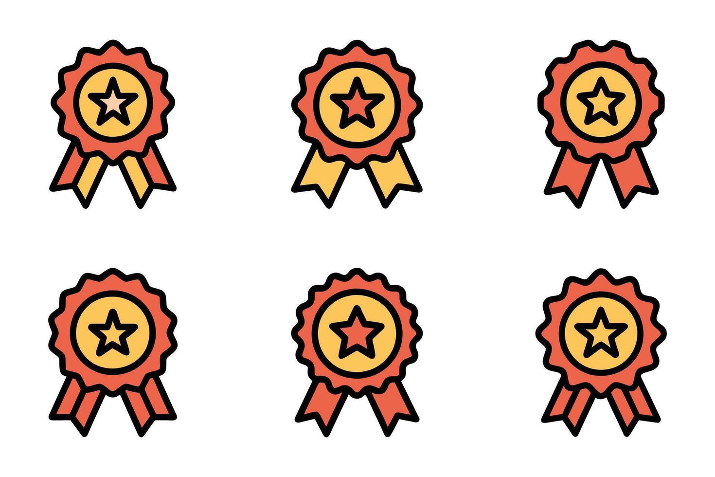 Flat design badge icons isolated style vector