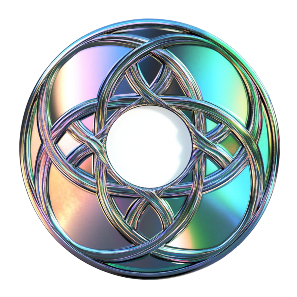 a celtic knot on a cd disc Isolated on transparent background png