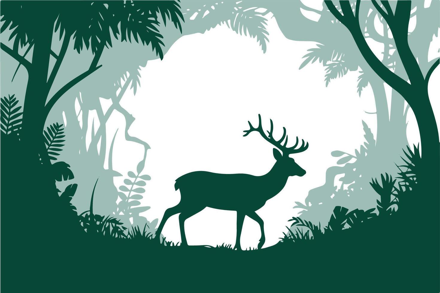 Isolated deer silhouette flat artistic design vector