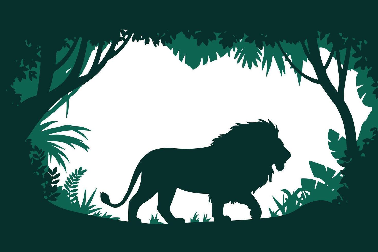 Collection of isolated lion silhouettes simple design vector