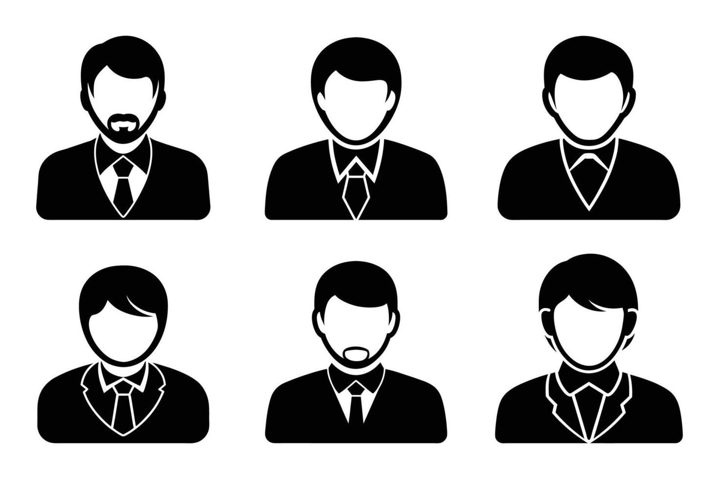 Minimalist user silhouettes isolated icon collection vector