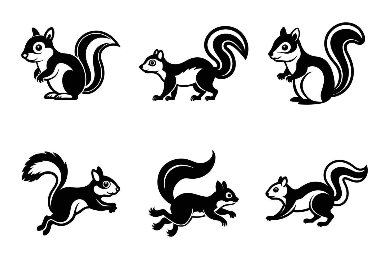 Flat squirrel silhouette detailed and simple illustration vector