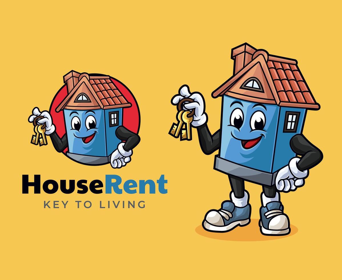 House Rent Mascot Design vector