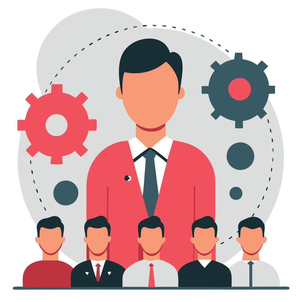 Visual Representation of Key Leadership Concepts and Strategies vector