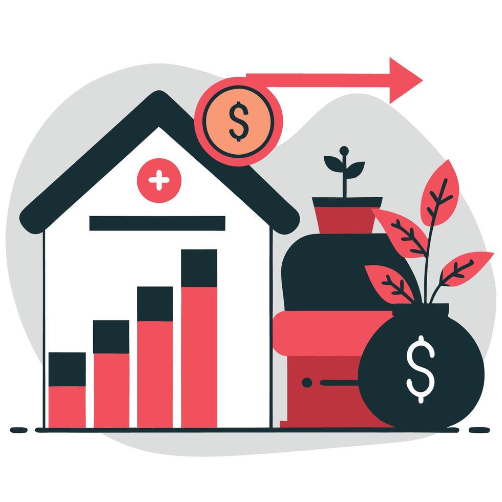 Investing Concepts and Financial Planning for Future Growth vector