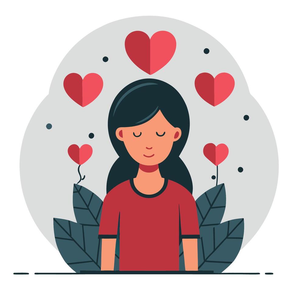 Melancholic Concept Illustration Depicting Emotional Distress vector