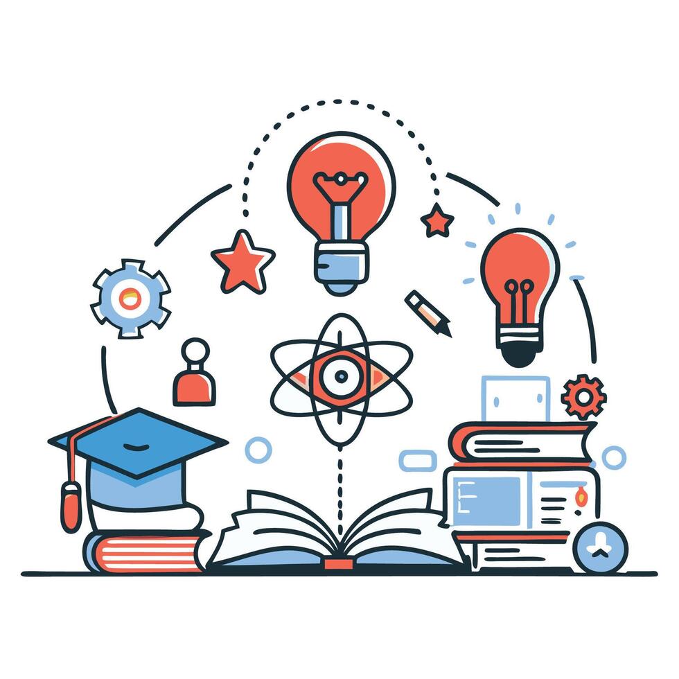 Visual Guide to Knowledge Concept Illustration vector