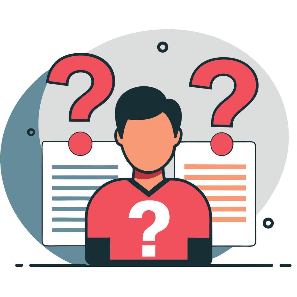 Illustrated Concept Explaining Frequently Asked Questions FAQs vector