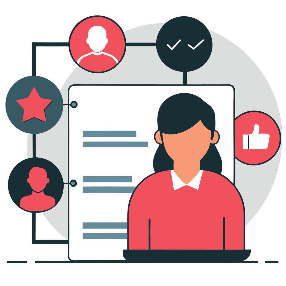 Concept Illustration of a Comprehensive Feedback Survey in Progress vector