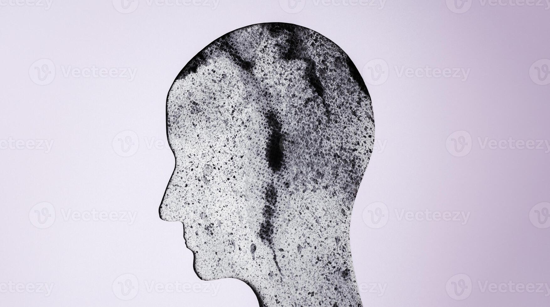 Mental Health Concepts. Weak, Stressed Down. Anxiety, Negative Feeling. Depressed Emotional inside a Brain and Mind photo