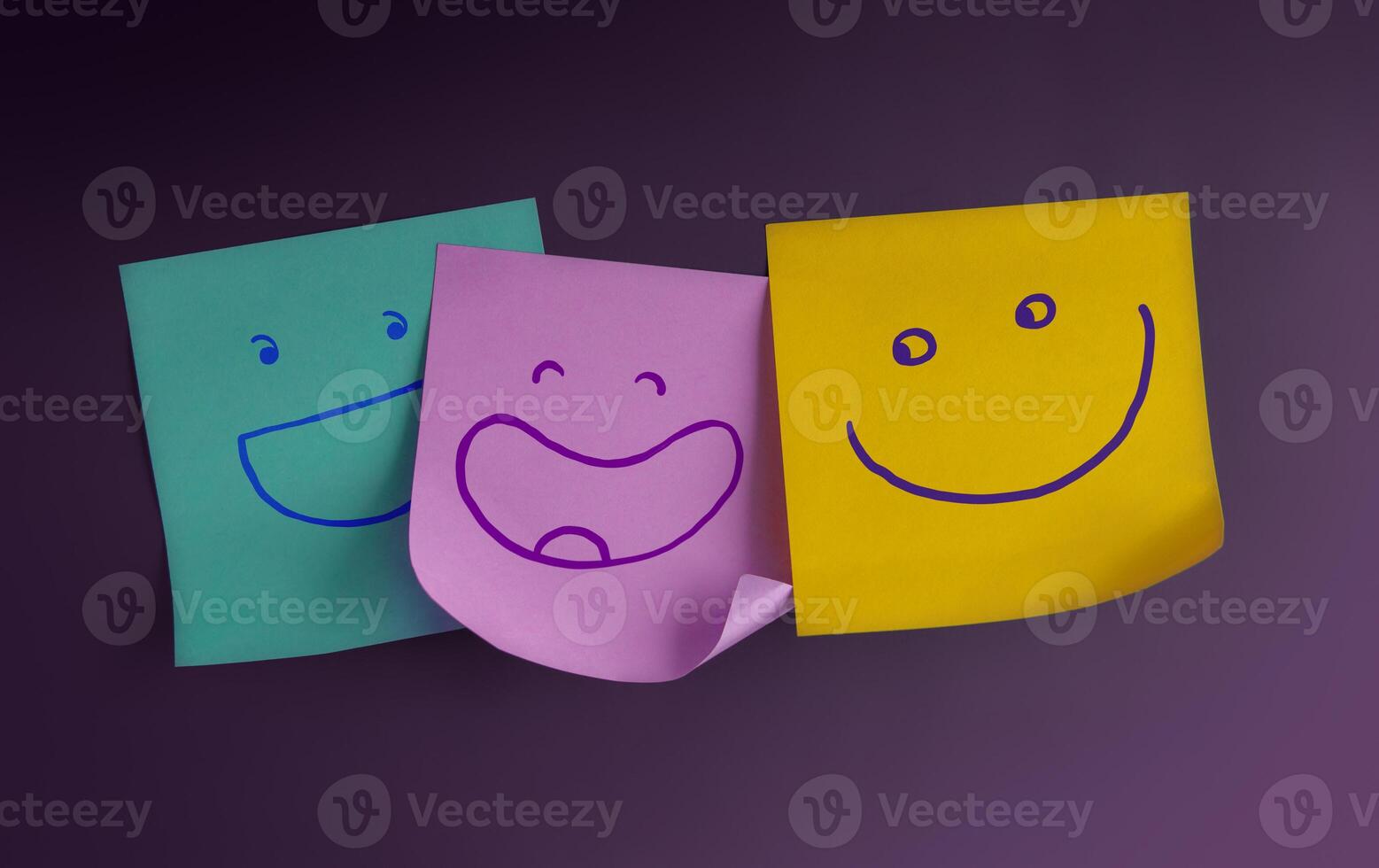 Happiness Day Concept. Happy and Positive Mind, Well Mental Health. Enjoying Life Everyday. Smiling Sticky Note on Board photo