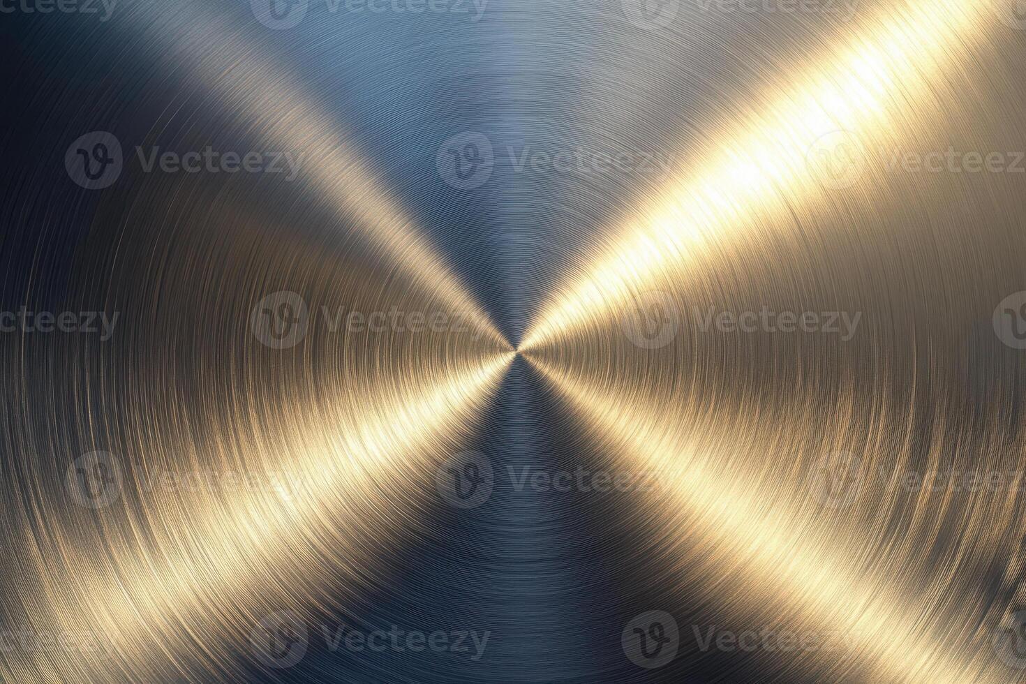 Abstract Metallic Texture with Radiating Circular Pattern in Golden and Blue Hues photo