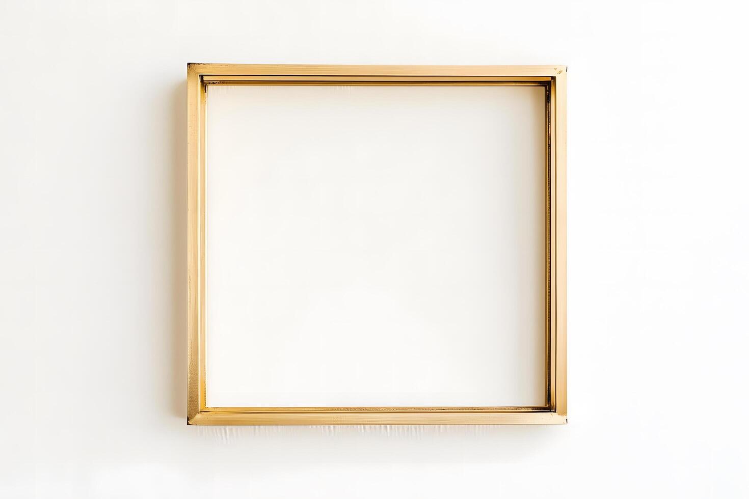 Golden Frame with Empty Space on White Background photo