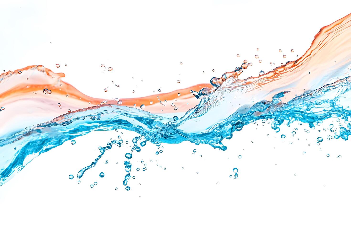 Beautiful Water Splash with Blue and Orange Colors photo