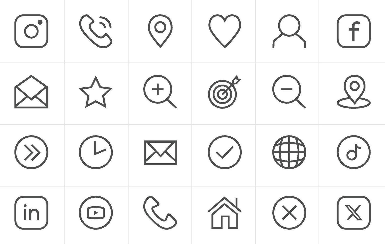 Line Icon Set, Important Icons for Design vector