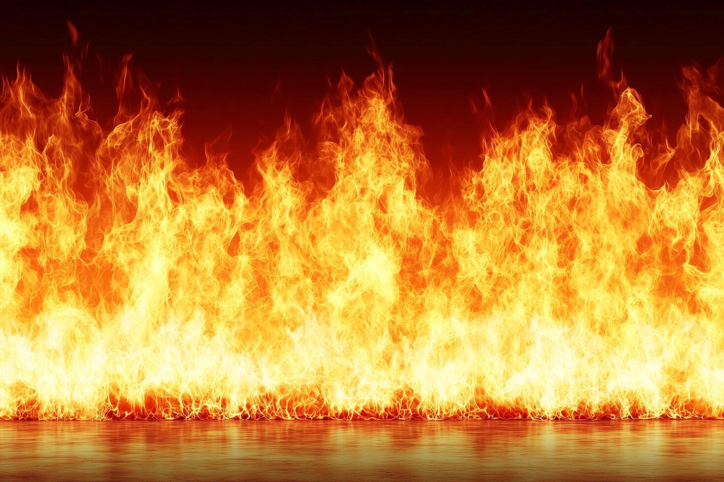Vibrant Flames with Intense Blaze on Dark Background for Eye-Catching Designs photo