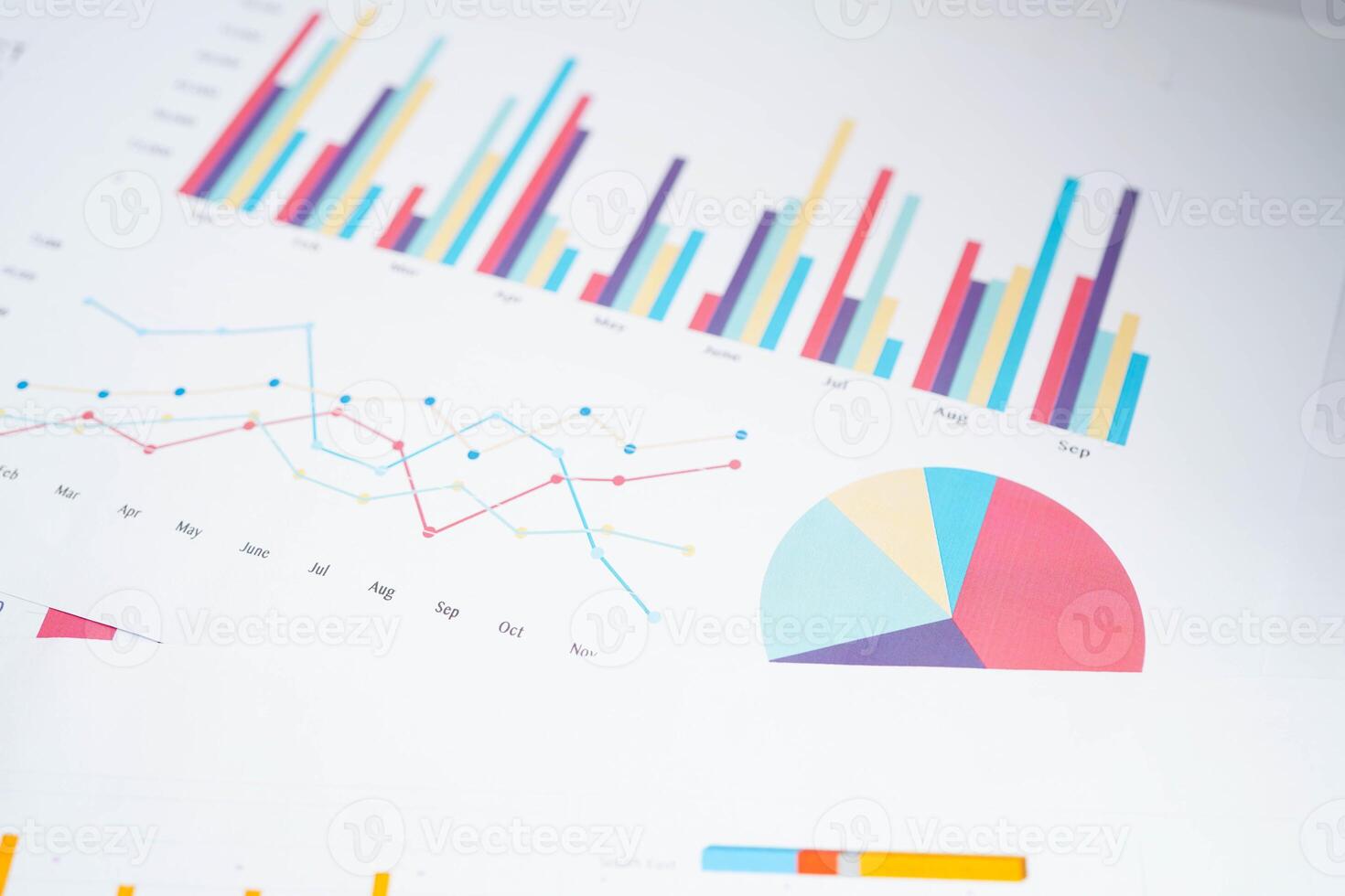 Chart graph paper. Finance, account, statistic, investment data economy, stock exchange photo