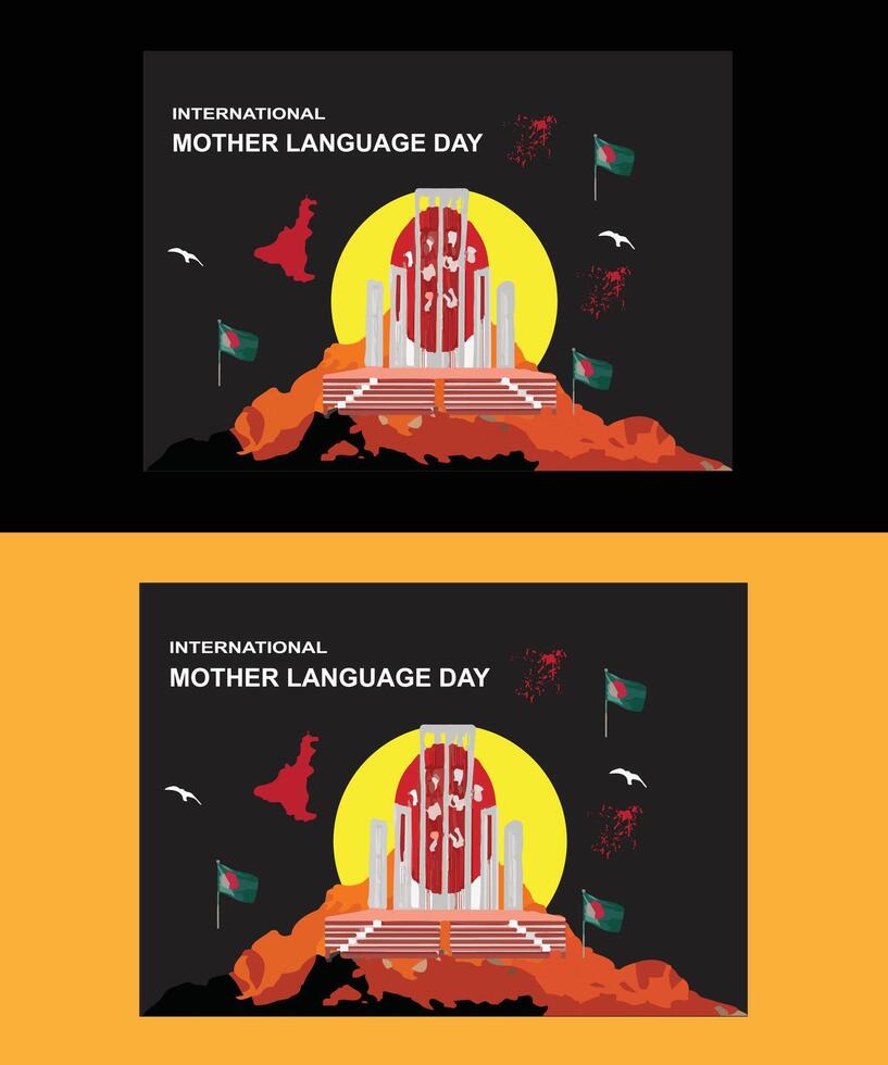 mother language day poster vector