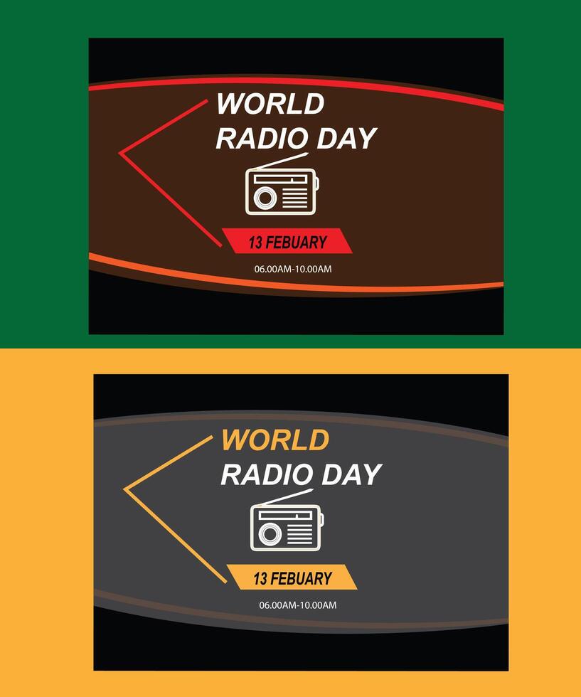 world radio day post design vector