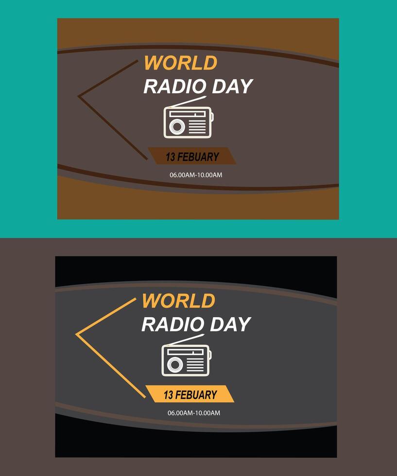 worl radio day post design vector
