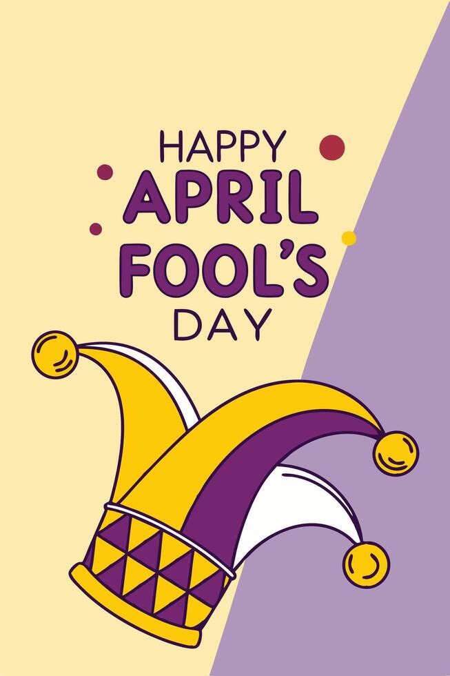 A clown hat with The text reads Happy April Fool's Day vector