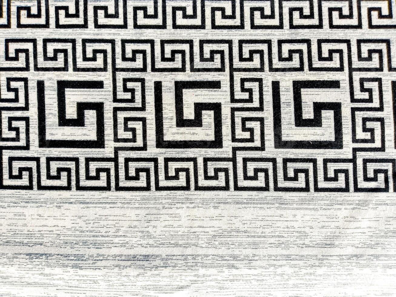 Modern Greek abstract geometric pattern on Fabric photo