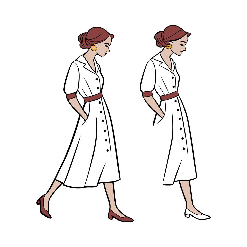 Stylish Classic Button Down Fashion Model Design vector