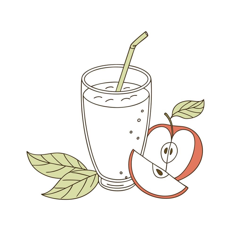Delicious Apple Yogurt Smoothie Classic Recipe vector