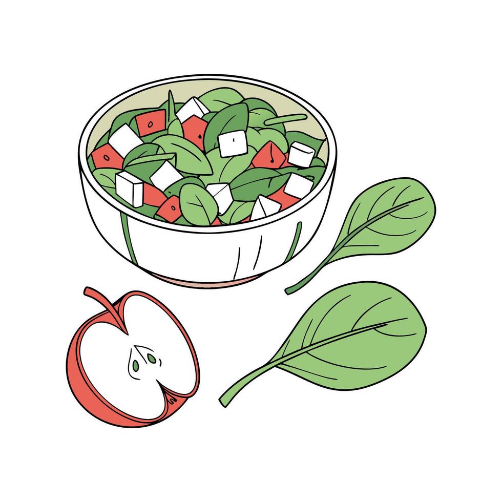 Chilled Apple Spinach Puree on White Background vector