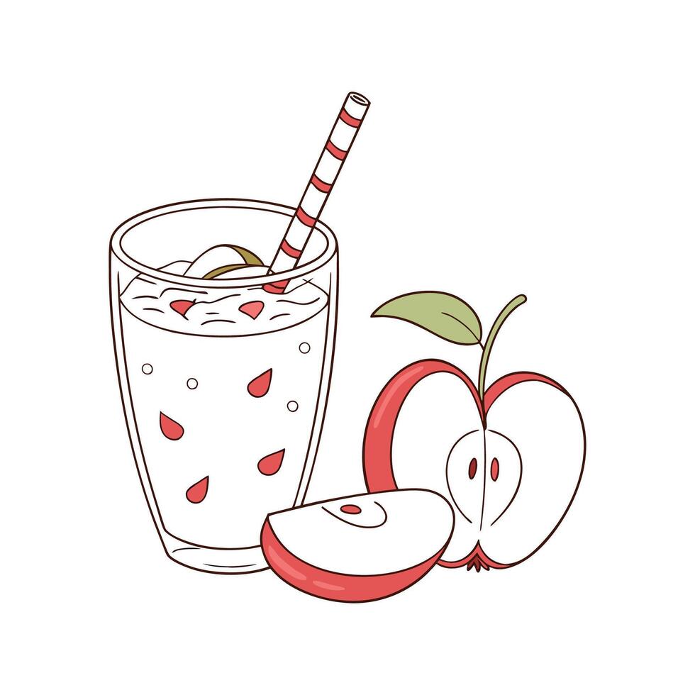 Tasty Apple Yogurt Smoothie Easy Recipe vector