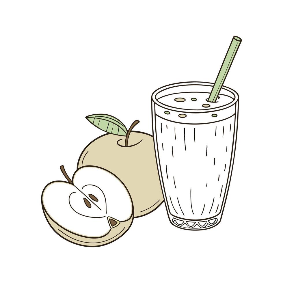 Refreshing Apple Yogurt Smoothie Perfect Blend vector