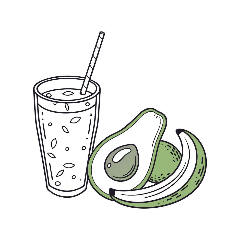 Creamy Avocado Banana Smoothie Refreshing Blend vector