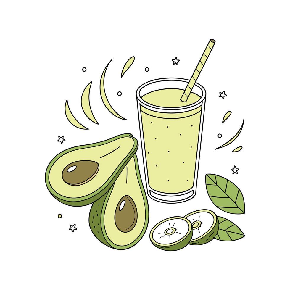 Delicious Avocado Banana Smoothie Bliss vector