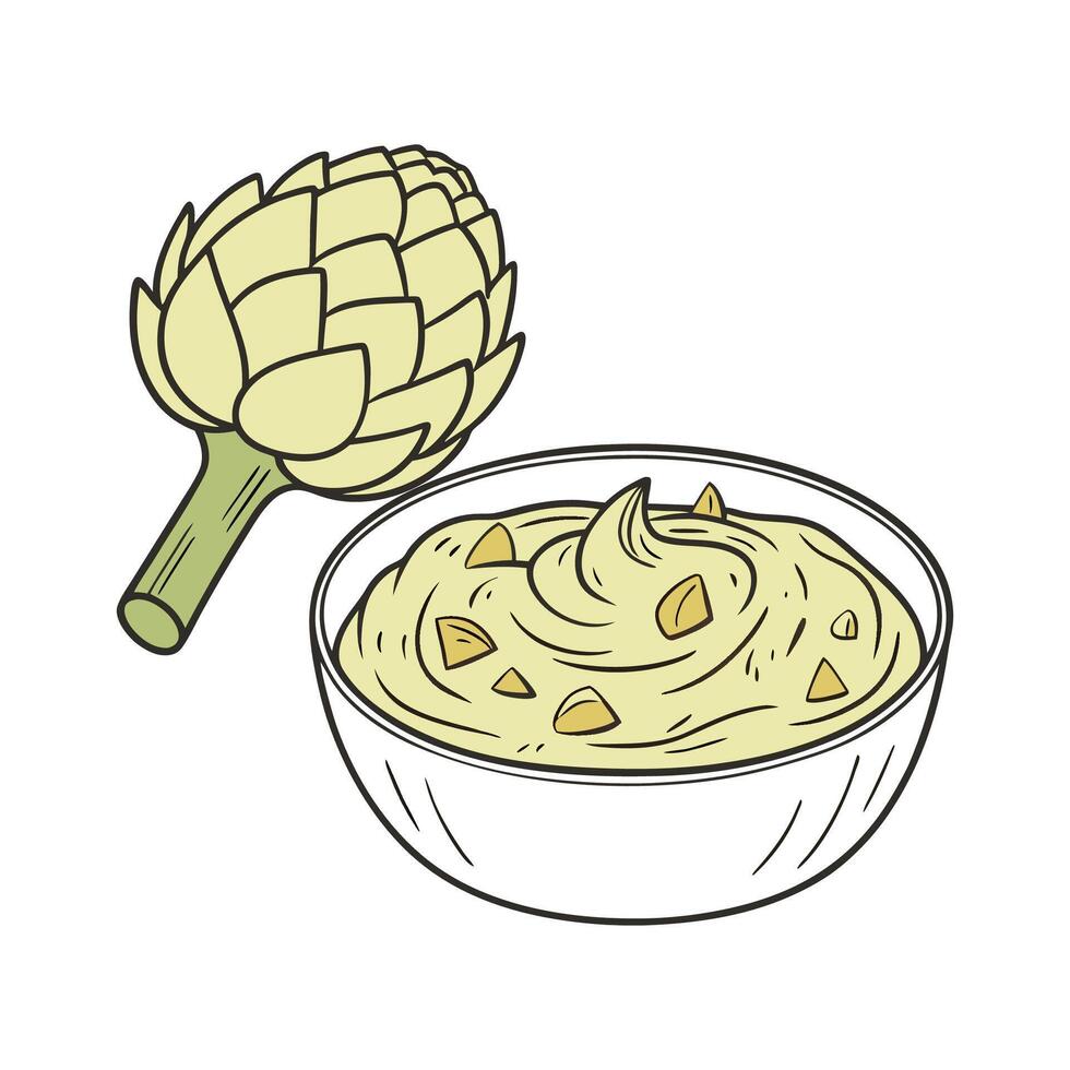 Creamy Artichoke Mash Gourmet Experience vector