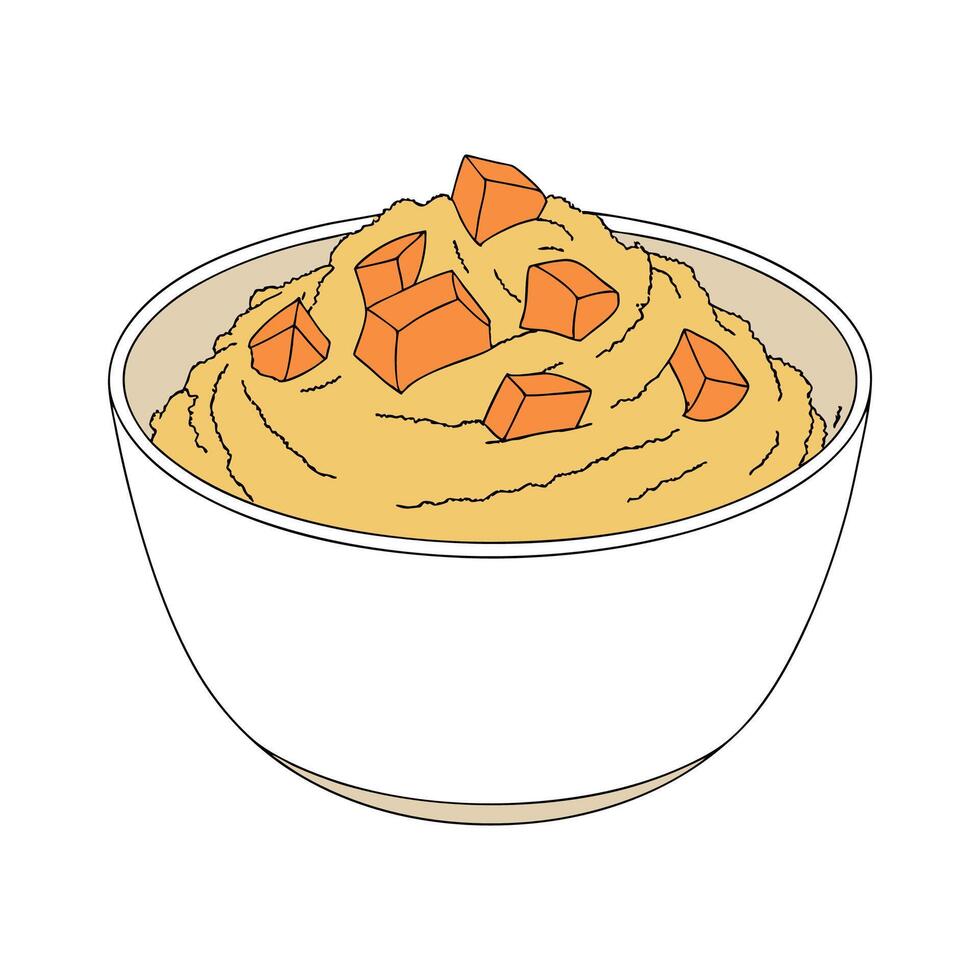 Creamy Barley Puree with Sweet Potato Flavor vector