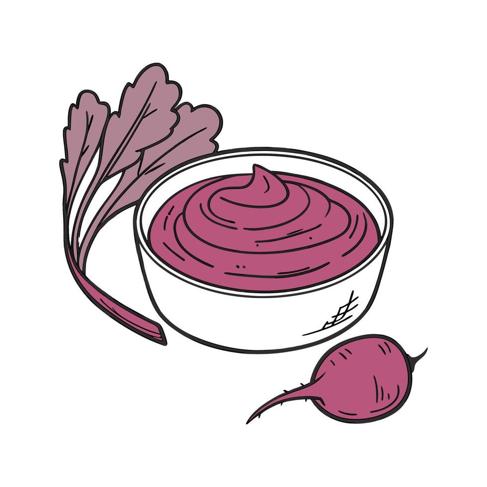 Delicious Beetroot Puree Healthy Dish vector