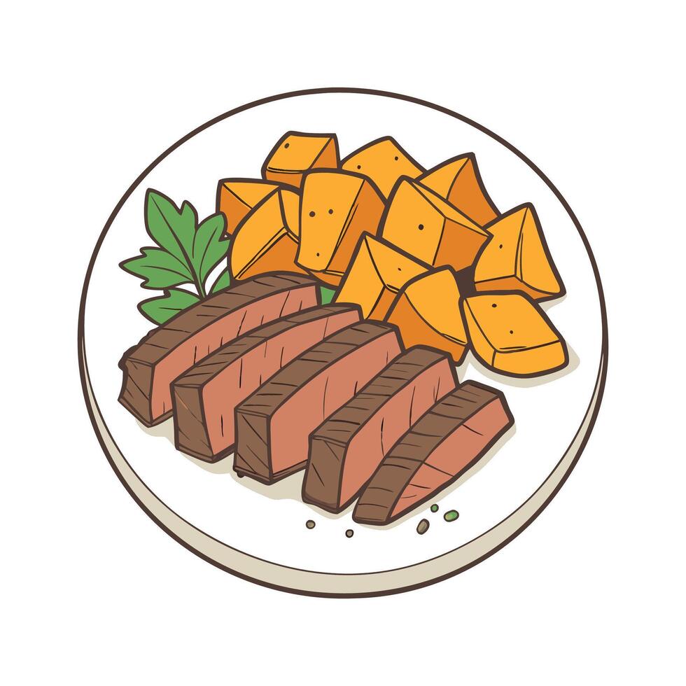 Flavorful Beef Sweet Potato Blend Healthy Mix vector