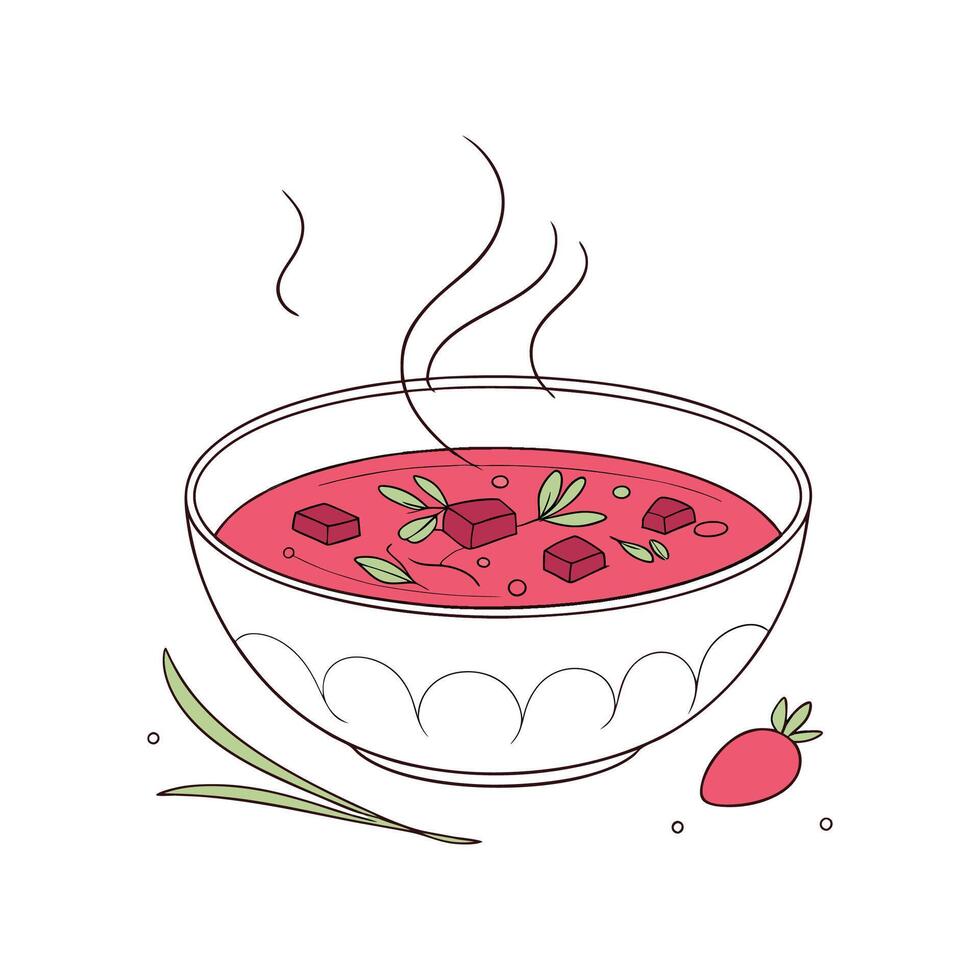 Flavorful Beetroot Soup for Nutritional Dishes vector