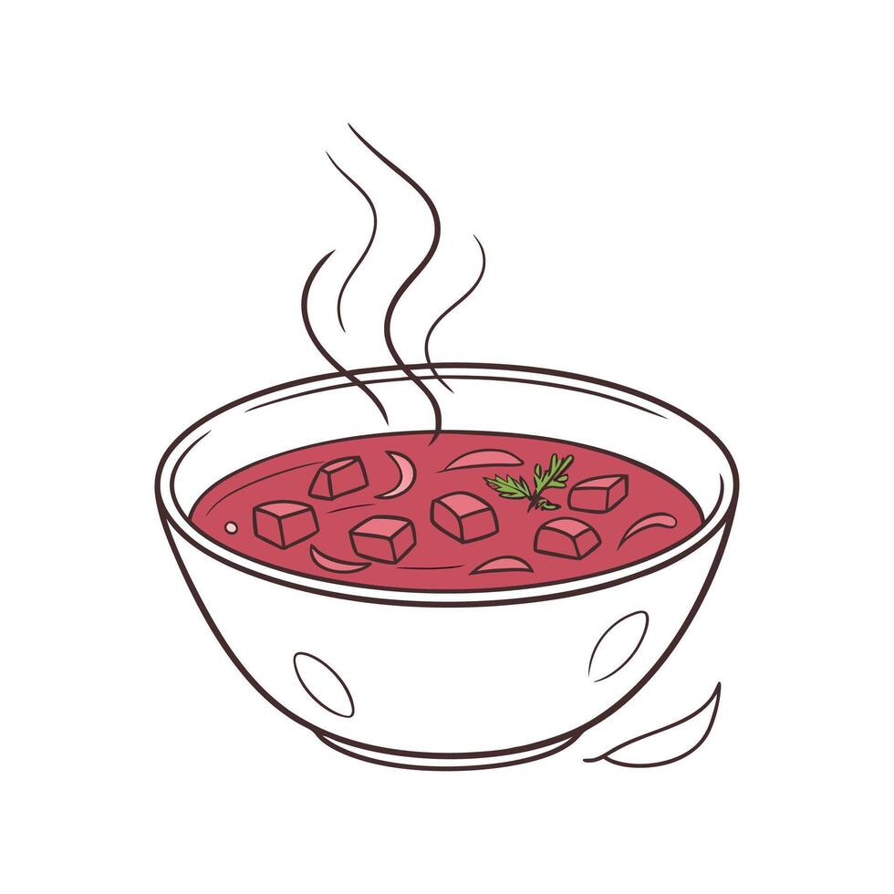 Nutritious Beetroot Soup for Healthy Eating vector