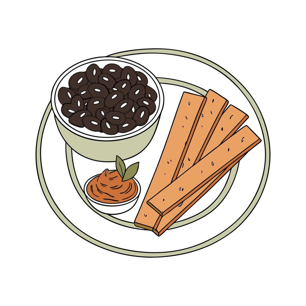 Delicious Carrot Mash with Black Beans vector