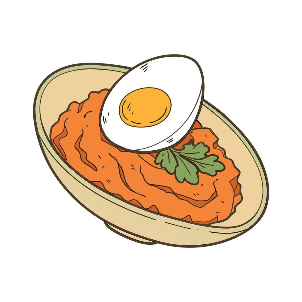 Creamy Egg Yolk with Mashed Carrots vector