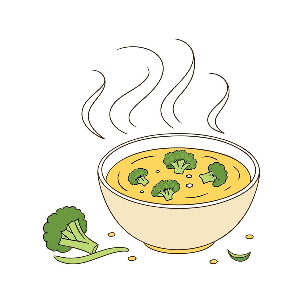 Delicious Broccoli Cheese Soup Healthy Option vector