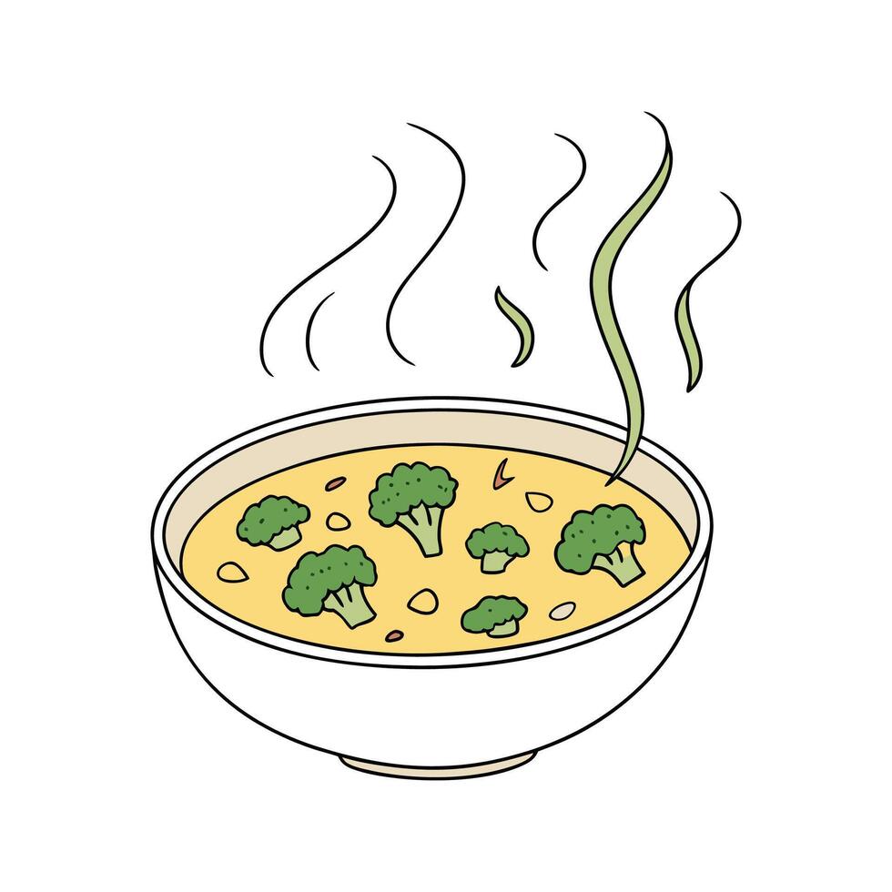 Nutritious Broccoli Cheese Soup Tasty Delight vector