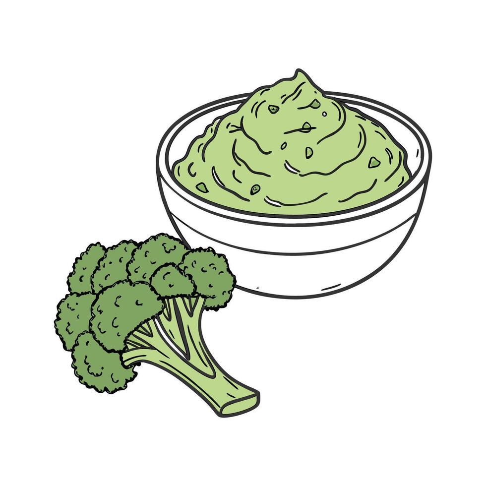 Creamy Broccoli Mash for Nutritious Dishes vector