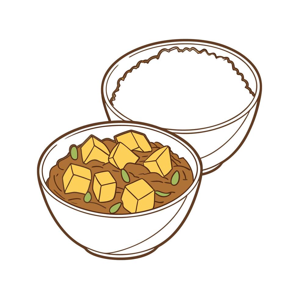 Nutritious Brown Rice Pineapple Mash for Meals vector