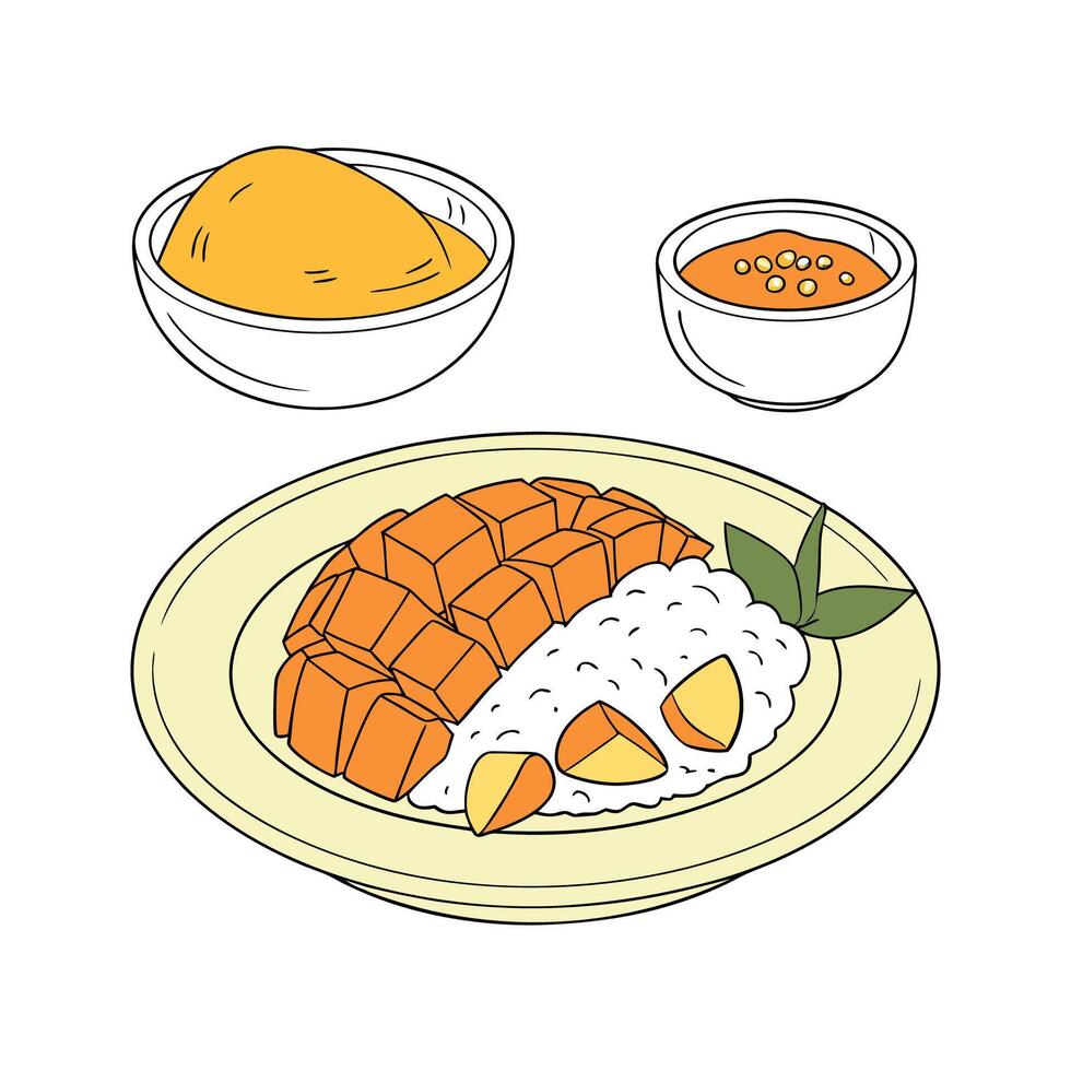 Tasty Brown Rice Mango Mash Quick Snack vector