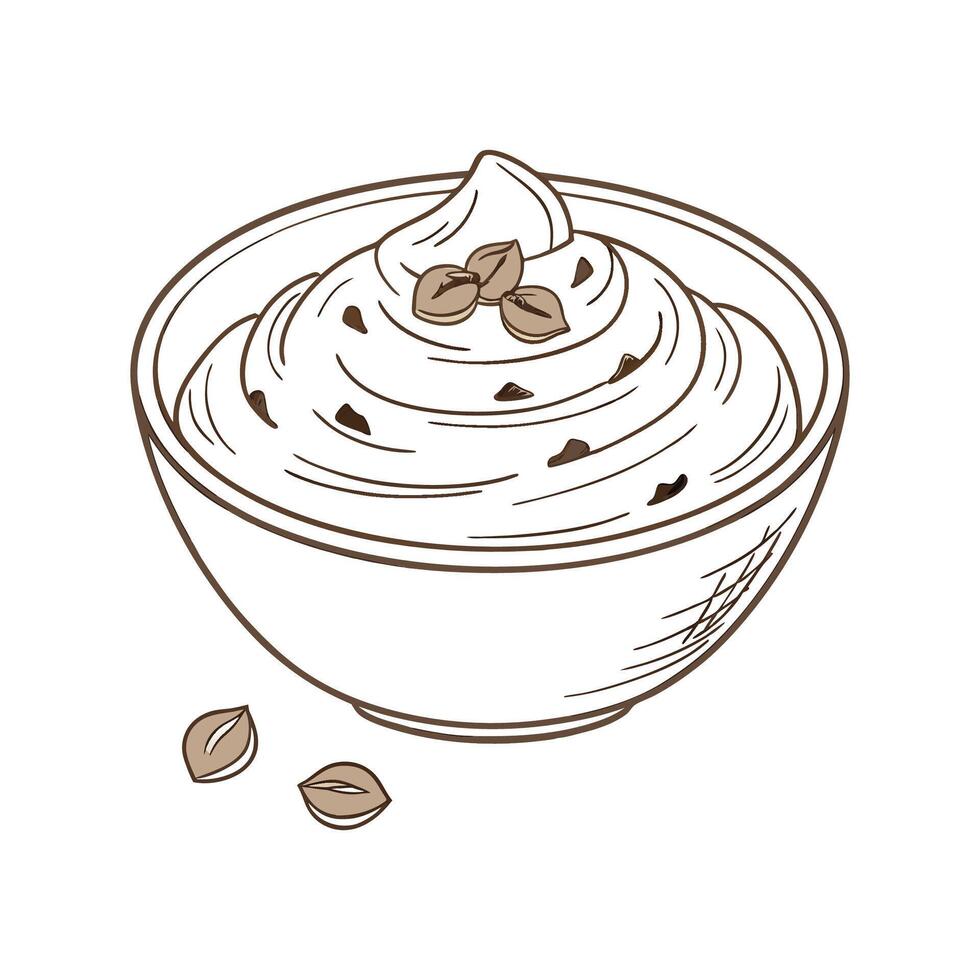 Delicious Almond Butter Buckwheat Puree vector