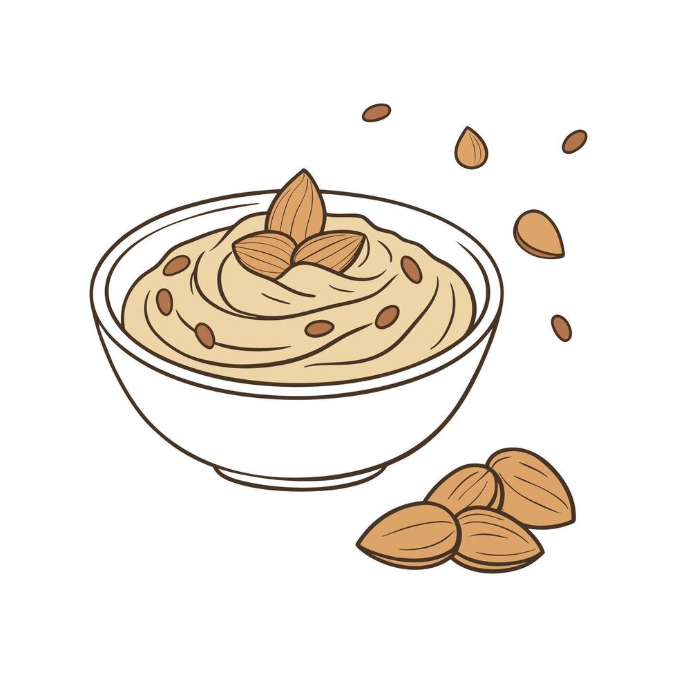 Creamy Buckwheat and Almond Butter Puree vector
