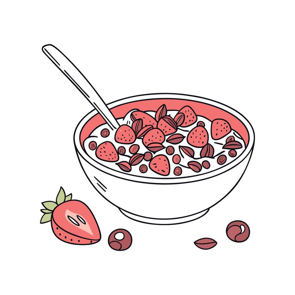 Nutritious Buckwheat Cereal Healthy Breakfast vector