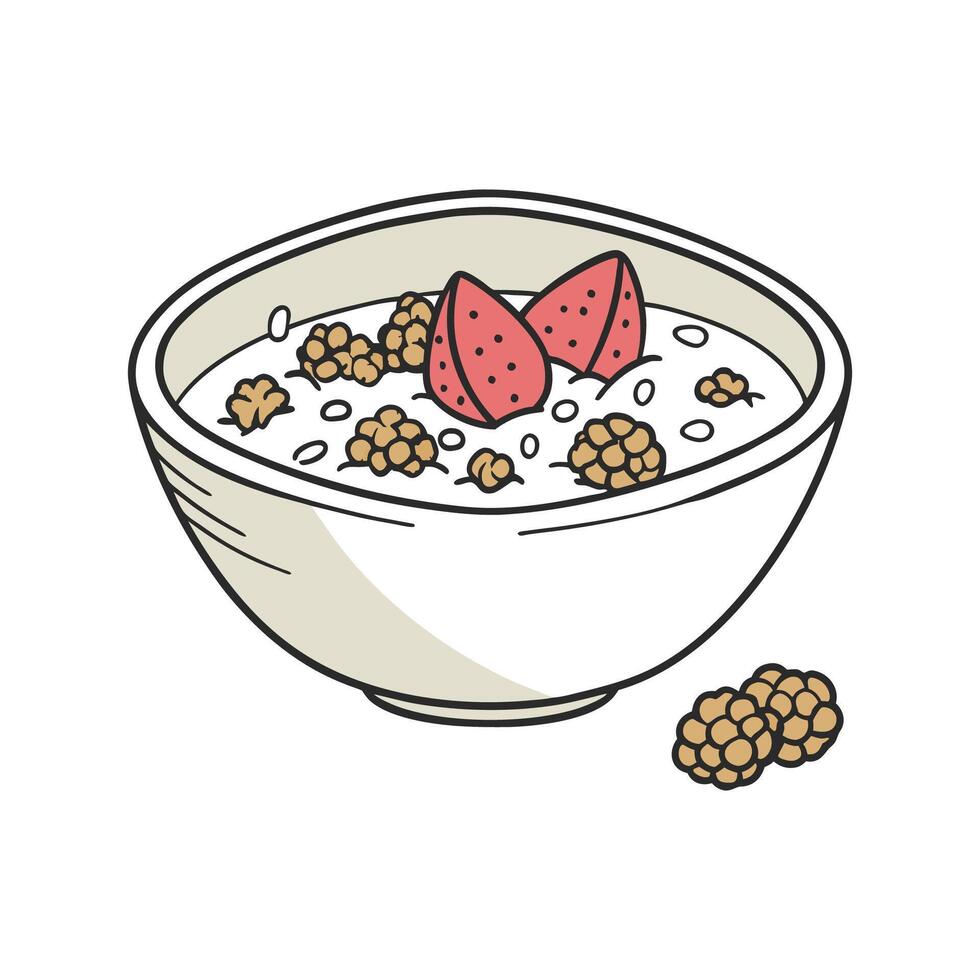 Delicious Buckwheat Cereal Energizing Meal vector